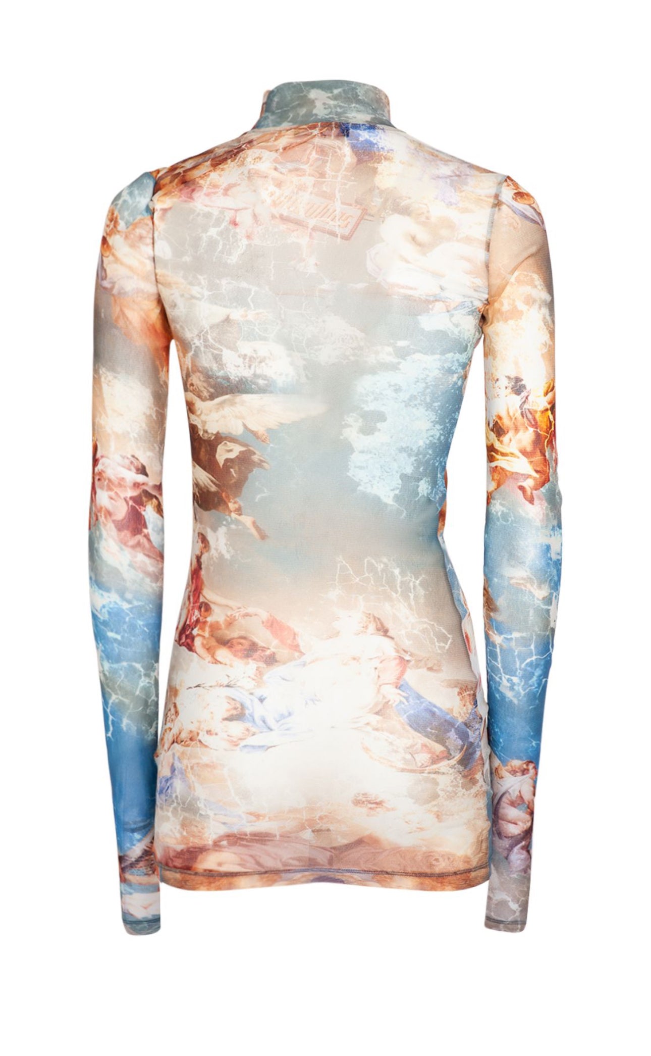 Balmain Sky Print Mesh Long Sleeved Top