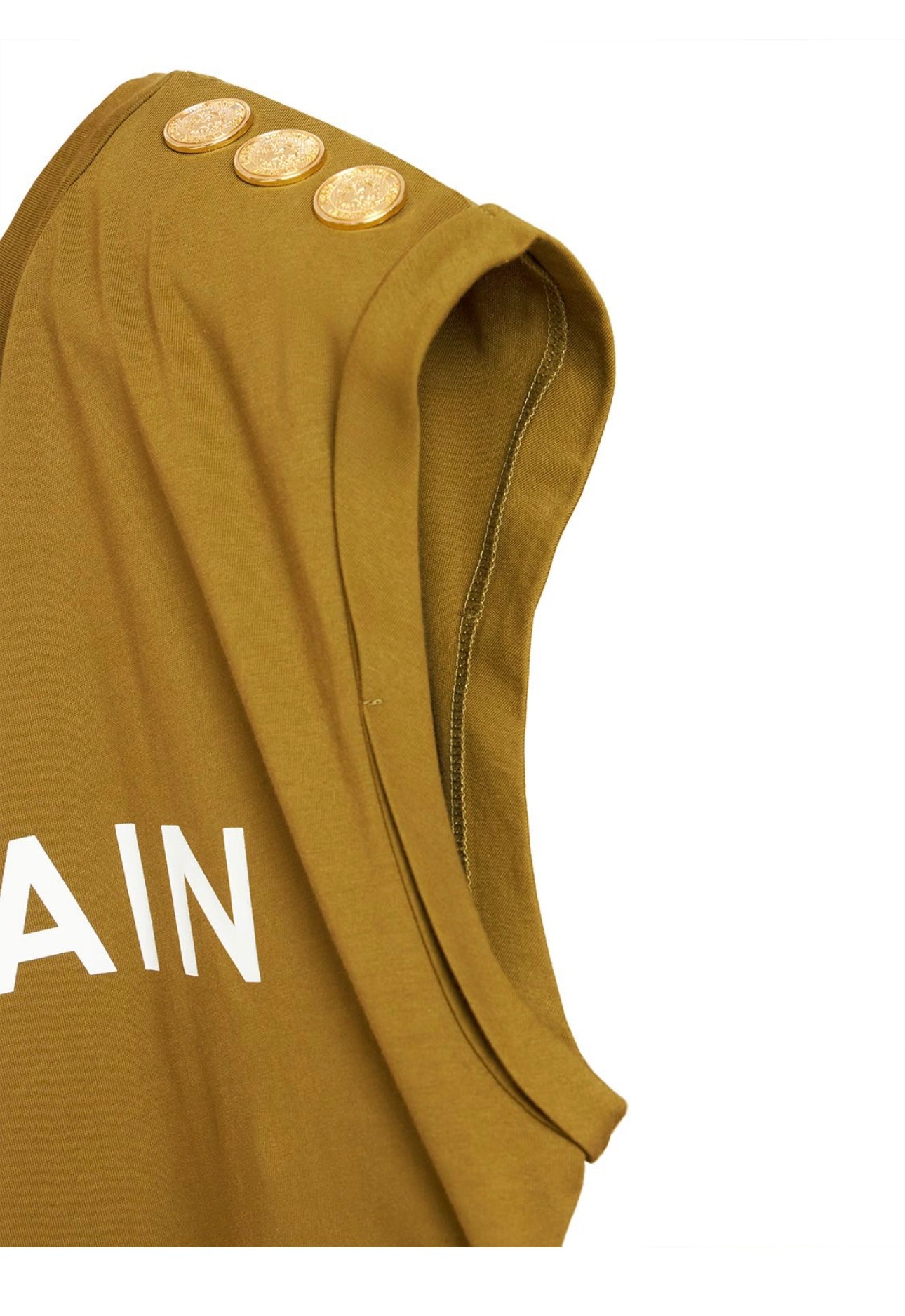 Balmain Logo Print Organic Cotton Tank Top