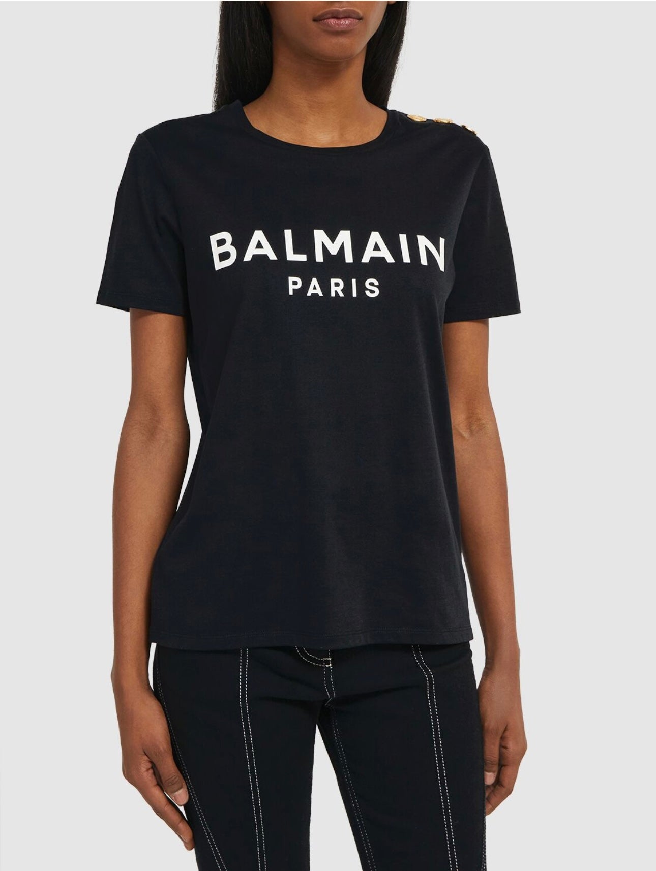 Balmain Logo Print Cotton T-Shirt