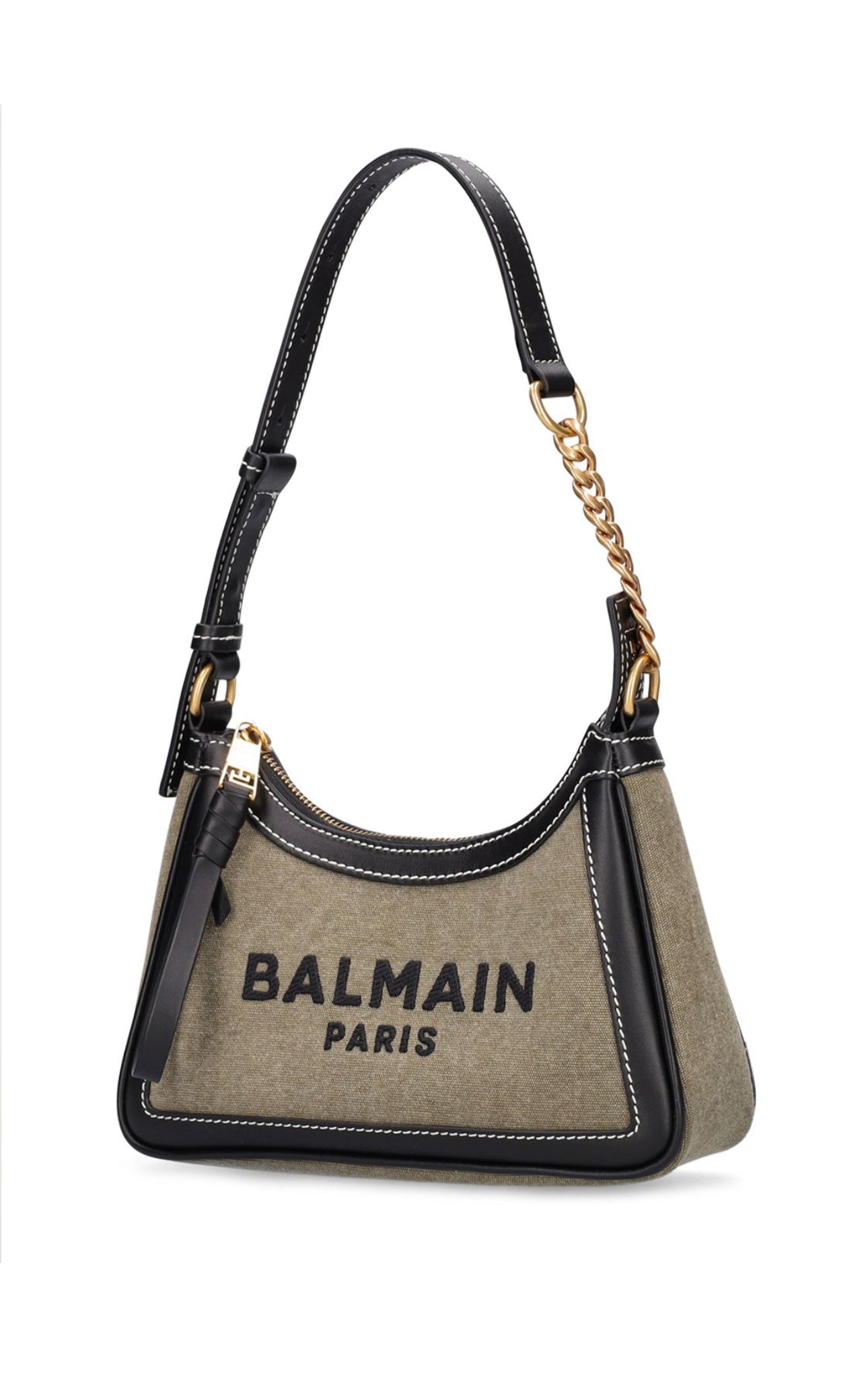 Balmain B-Army Canvas & Leather Shoulder Bag