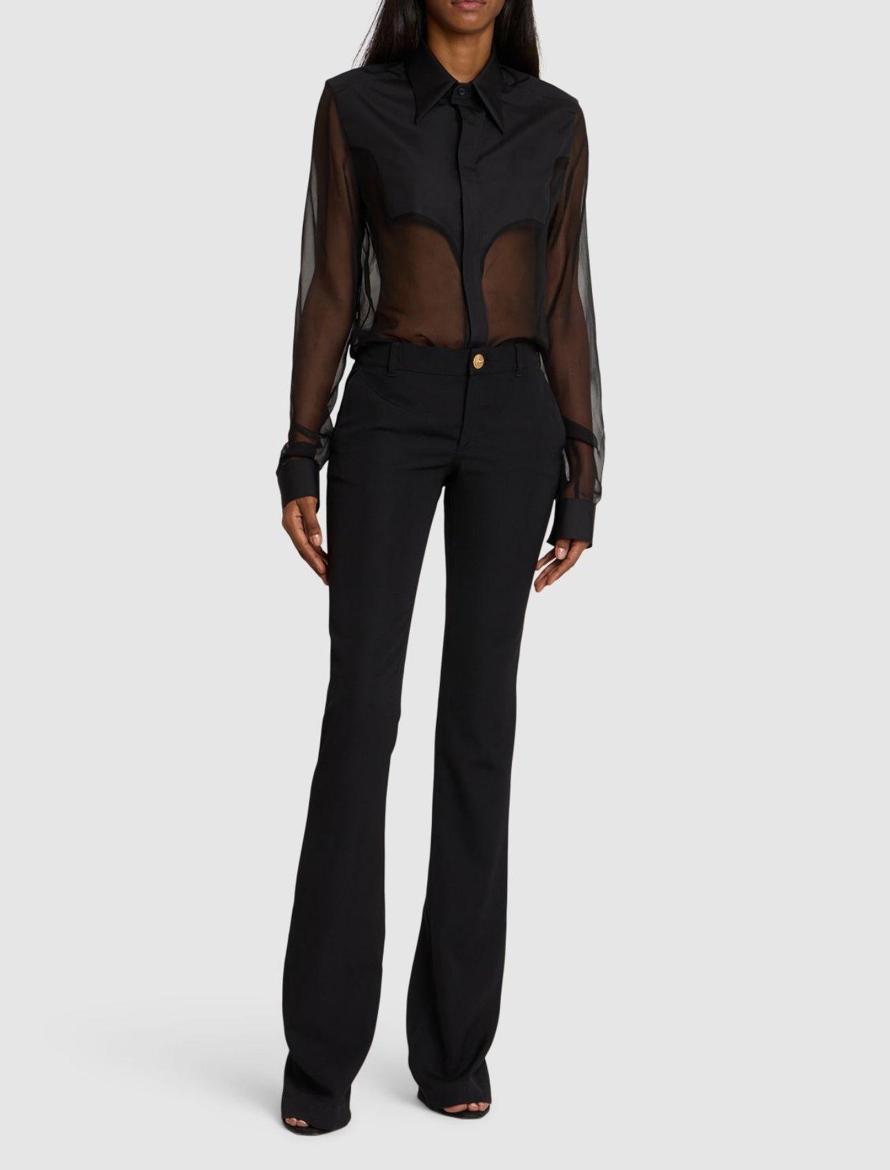 Balmain Silk Chiffon Western Shirt