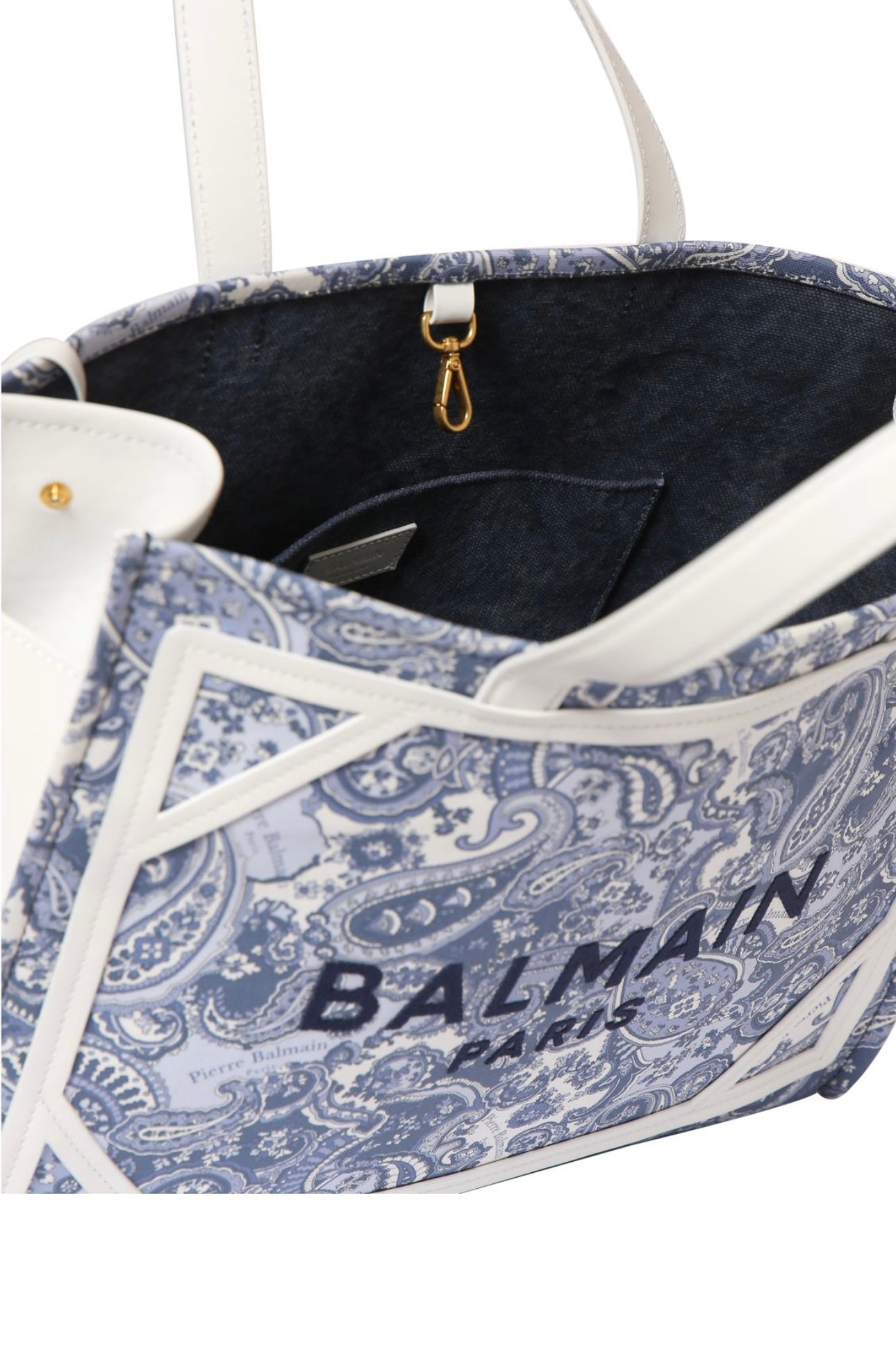 Balmain Medium B-Army Canvas Paisley Shopper Bag