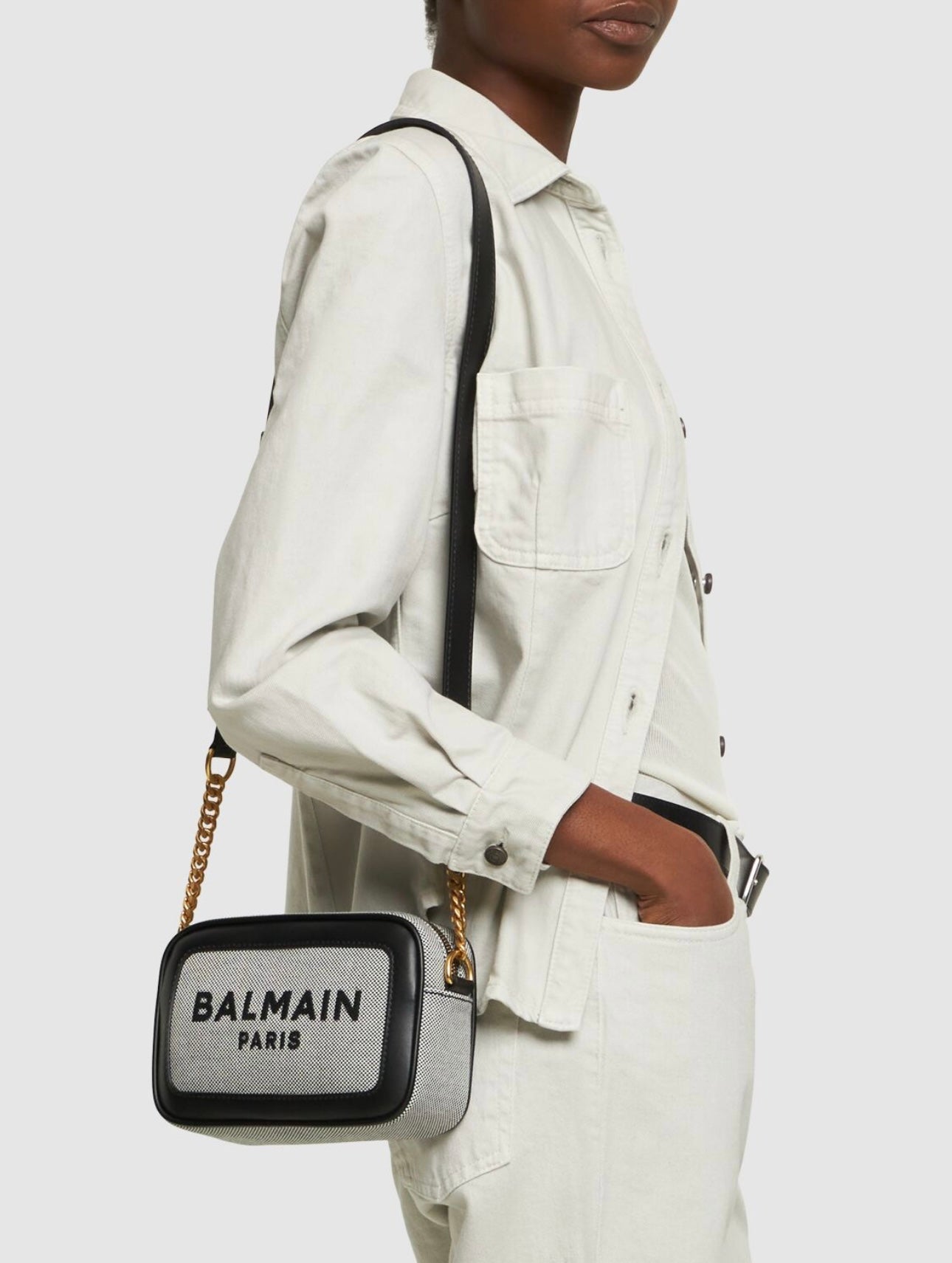 Balmain B-Army Canvas Camera Bag