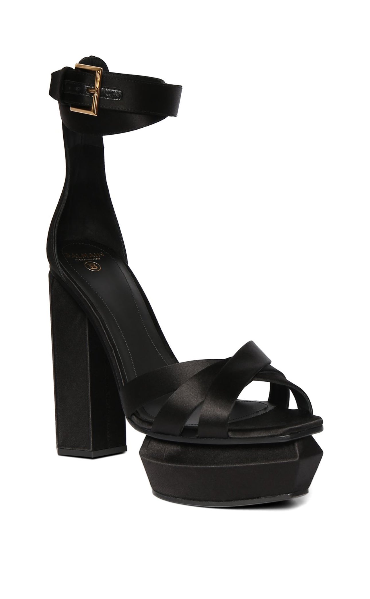 Balmain 95mm Ava Platform Poly Sandals