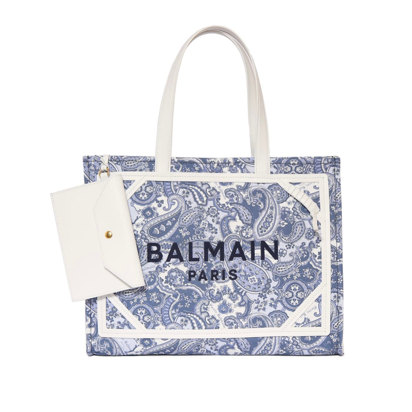 Balmain Medium B-Army Canvas Paisley Shopper Bag