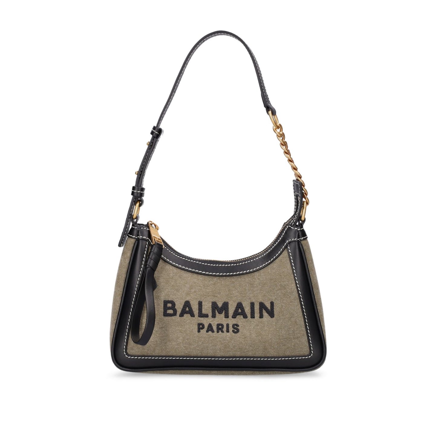 Balmain B-Army Canvas & Leather Shoulder Bag