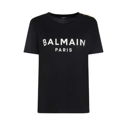 Balmain Logo Print Cotton T-Shirt