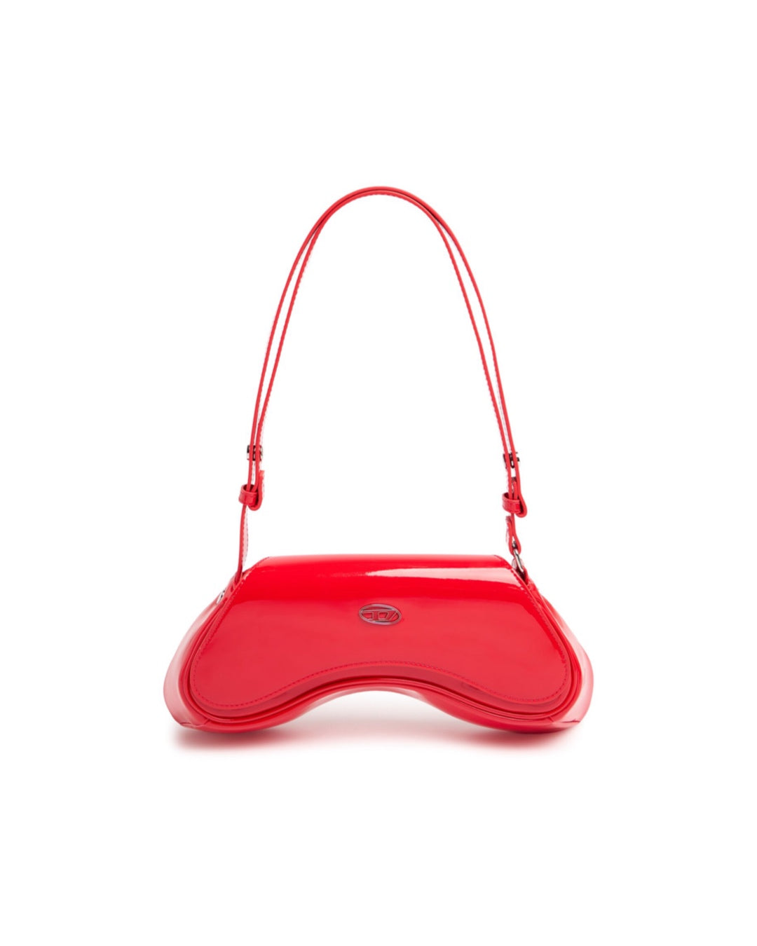 Diesel Play Glossy Tech Red Crossbody Bag