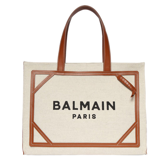 Balmain B-Army Canvas & Leather Tote Bag