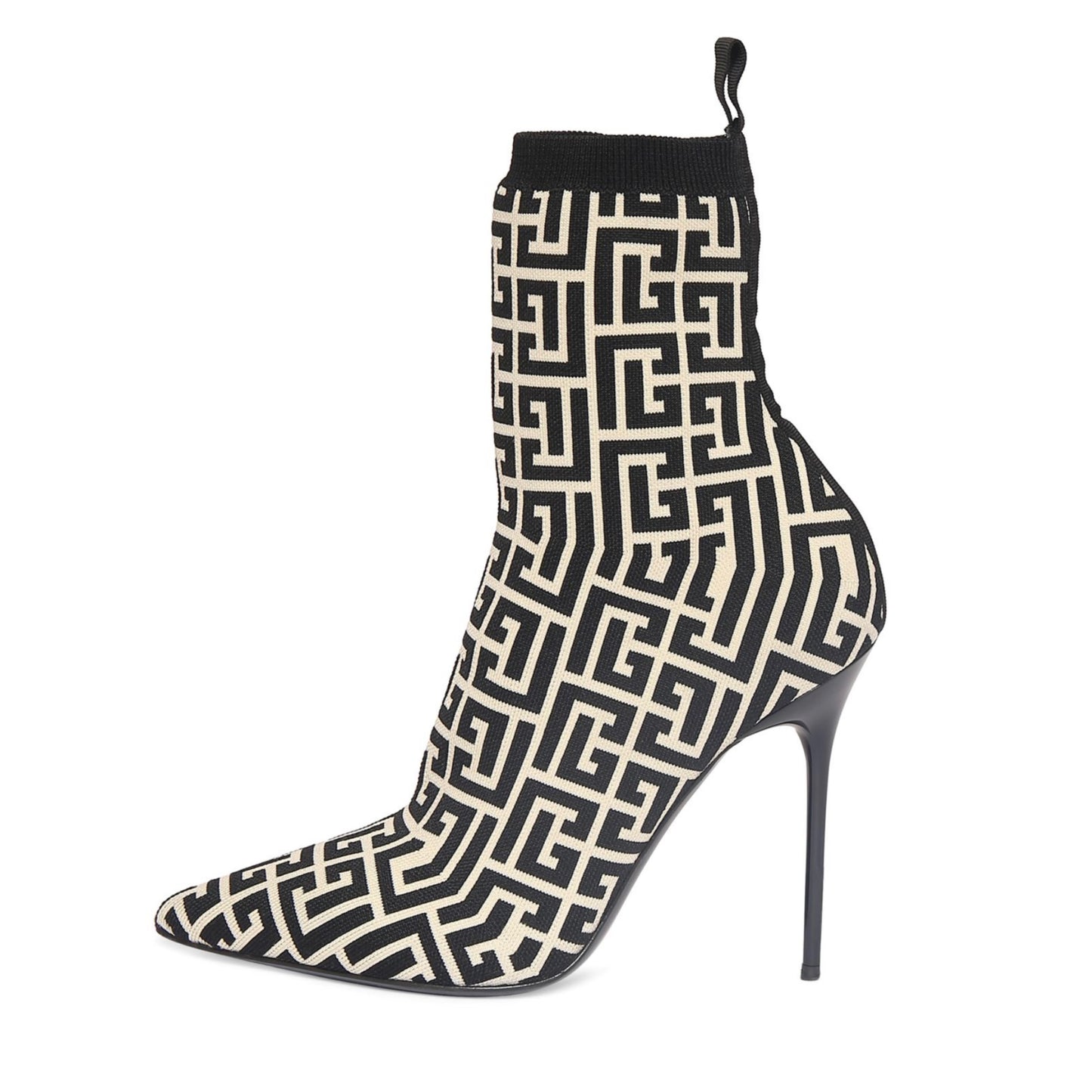 Balmain 110mm Sky Monogram Knit Ankle Boots