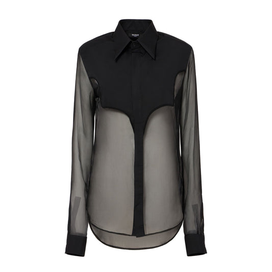 Balmain Silk Chiffon Western Shirt